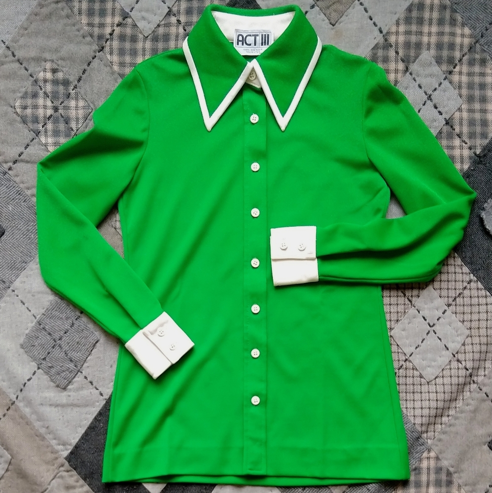 Vintage Button-Up Stewardess Top